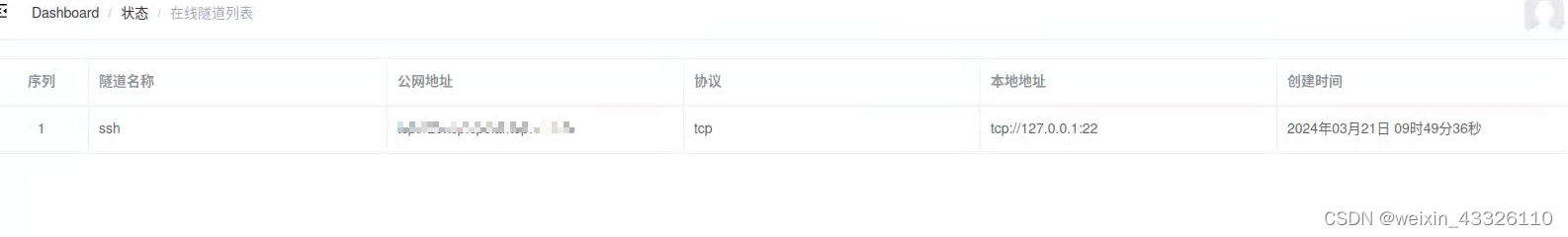 Cpolar 在线隧道列表